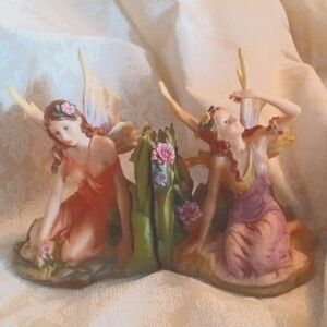 Antique Romantic Fairies Bookends